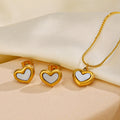 Shell Love Heart Necklace Bracelet Earrings